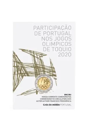 Oryginalny 2 euro Portugal 2021 'Olympische Spelen' Bu in blister