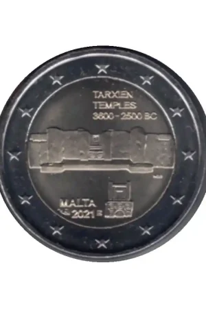 2 euro Malta 2021 Tempel Tarxien met Frans Muntteken Unc Tani