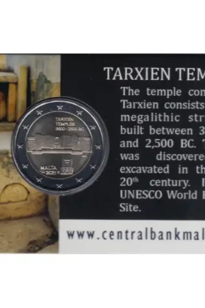 2 euro Malta 2021 Tempel Tarxien met Frans Muntteken in coincard Oferta