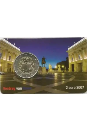 2 euro Nederland 2007 Verdrag van Rome UncIn coincard Oplage 750 stuks Zwrot pieniędzy