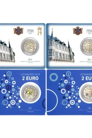 2 Euro Luxemburg 2025 'Serie van vier coincards' Unc met muntteken Tani