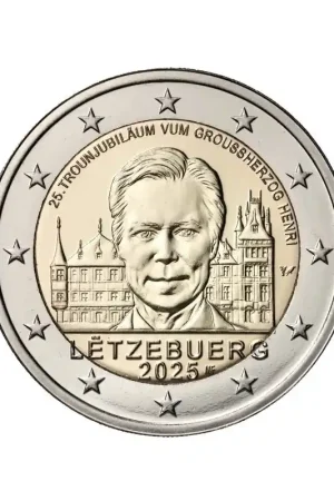 2 Euro Luxemburg 2025 '25 Jr. Groothertog Henri' Unc met muntteken Promocja