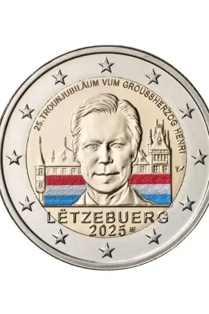 Oferta 2 Euro Luxemburg 2025 '25 Jr. Groothertog Henri' Unc gekleurd met muntteken