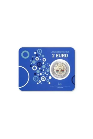 Bezpieczna płatność 2 Euro Luxemburg 2025 '25 Jr. Groothertog Henri' Bu gekleurd in coincard met muntteken