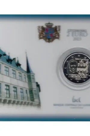 2 Euro Luxemburg 2023 '175 Jaar parlement en grondwet' in coincard met muntteken Ekspresowa dostawa