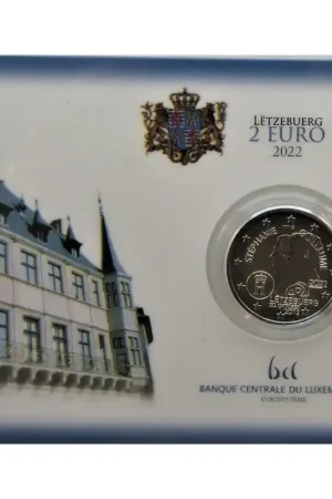2 Euro Luxemburg 2022 'Huwelijk Guillaume & Stephanie' in coincard Met muntteken Popularny