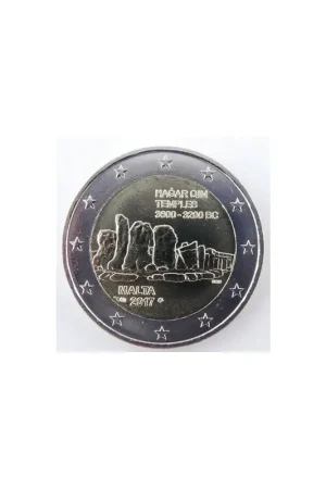 Popularny 2 Euro Malta 2017Tempel Hagar Qim Met Frans muntteken Unc
