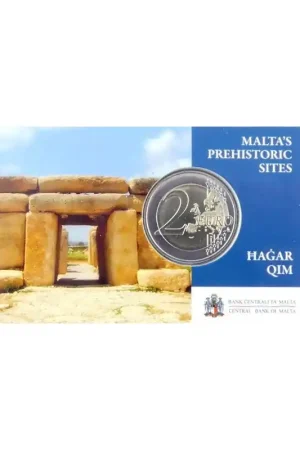 Oryginalny 2 Euro Malta 2017Tempel Hagar Qim Met Frans muntteken in coincard