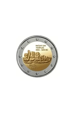 Promocja 2 Euro Malta 2017Tempel Hagar Qim met F in ster