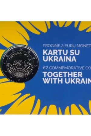 Darmowa dostawa 2 Euro Litouwen 2023 'Samen voor Ukraïne' Bu in Coincard