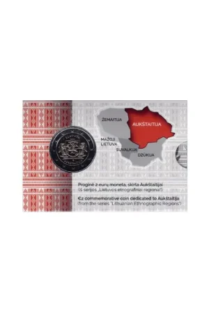 Nowość 2 Euro Litouwen 2020 Aukstaitija Bu in coincard