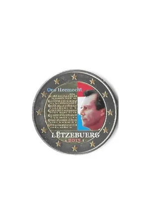 Autentyczny 2 Euro Luxemburg 2013 Volkslied Gekleurd 193/