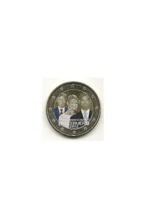 Autentyczny 2 Euro Luxemburg 2012 Huwelijk Gekleurd 174/5