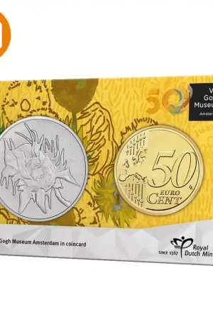 Wyprzedaż 50 jaar Van Gogh Museum penning in coincard