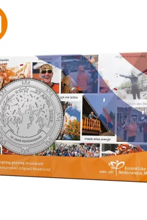 10 jaar Koningsdag penning in coincard Autentyczny