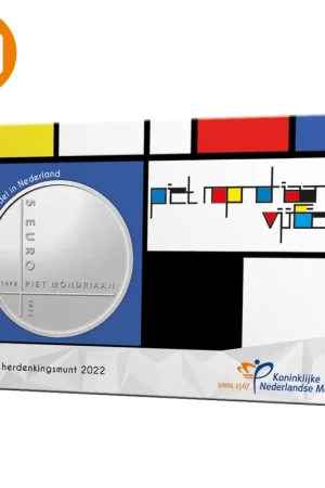 Piet Mondriaan Vijfje 2022 UNC-kwaliteit in coincard Autentyczny