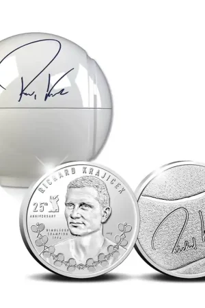 Richard Krajicek Wimbledon jubileum Zilver 1 ounce Autentyczny
