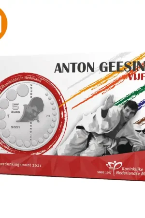 Anton Geesink Vijfje 2021 UNC-kwaliteit in coincard Autentyczny