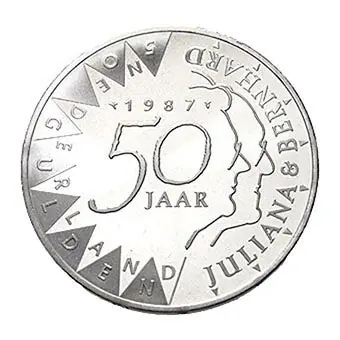 50 Gulden 1987 Huwelijk Juliana-Bernhard FDC Wyprzedaż