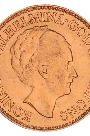 Promocja Gouden 10 Gulden Wilhelmina 1932 Pr+
