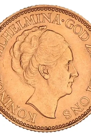 Gouden 10 Gulden Wilhelmina 1925 Pr+ Nowość