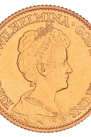Ekspresowa dostawa Gouden 10 Gulden Wilhelmina 1913 Pr+