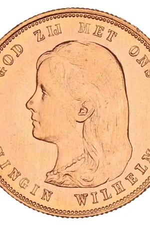 Promocja Gouden 10 Gulden Wilhelmina 1897 Pr+
