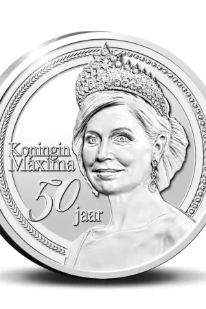 Wyprzedaż Curacao en Sint Maarten 5 gulden 2021 -Koningin Meaxima 50 jaar- Zilver Proof