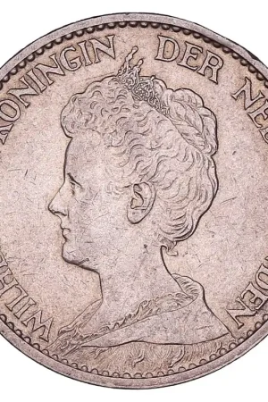 Popularny 1 Gulden 1913-1915 Wilhelmina ZFr+