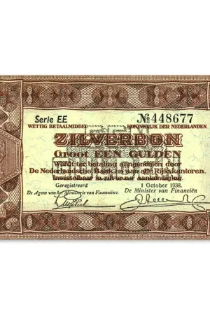 1 Gulden Zilverbon 1938 UNC Niska cena