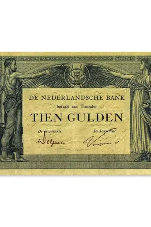 10 Gulden Arbeid en Welvaart II 1921 Fr+ Popularny