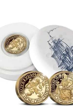 Oferta limitowana Officiele Herslag Leeuwendaalder 2020 Goud 2 Ounce - Royal Delft editie