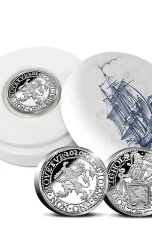 Officiele Herslag Leeuwendaalder 2020 Zilver 2 Ounce - Royal Delft editie Zwrot pieniędzy