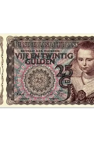 Popularny 25 Gulden Prinsesje 1943 ZFr+