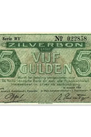 5 Gulden Zilverbon 1944 UNC Promocja