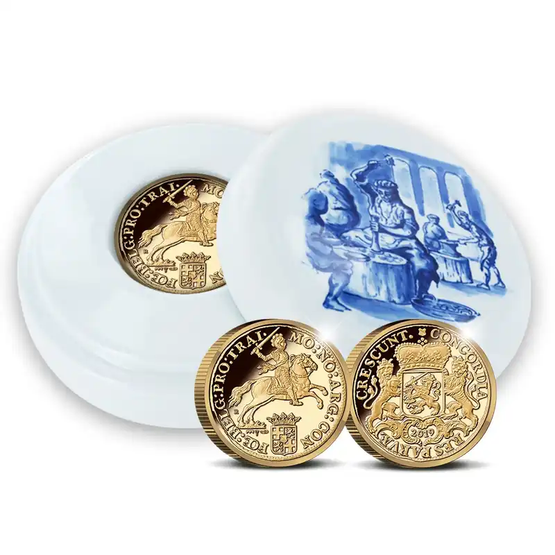 Officiele herslag Gouden Dukaton 2 Ounce - Royal Delft editie Rabat