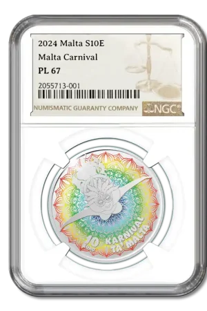 Zamów teraz Malta 10 Euro 2024 ‘Malta Carnaval’Zilver Prooflike PL67
