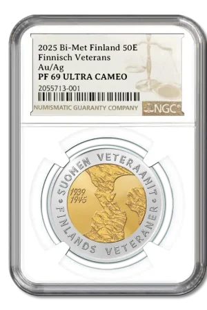 Nowość Finland 50 euro ‘Finnish Veterans’ 2025 PF69