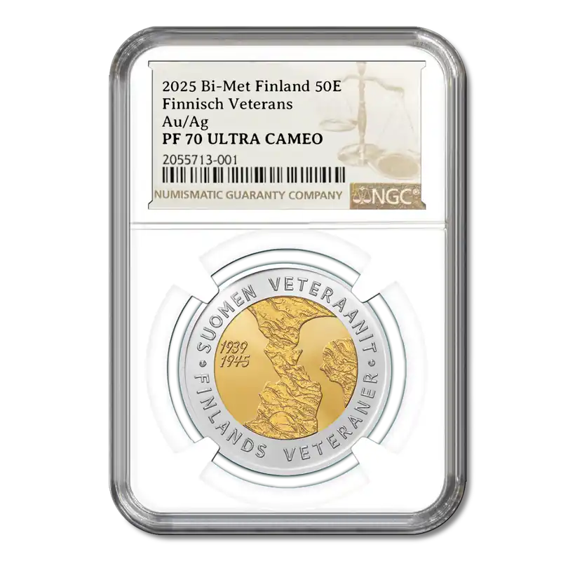 Ekspresowa dostawa Finland 50 euro ‘Finnish Veterans’ 2025 PF70