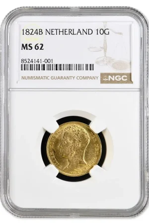 10 Gulden 1824B Willem I MS62 Kup teraz