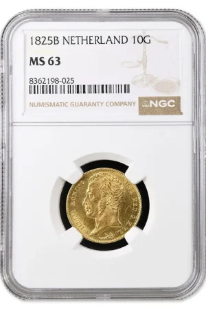Rabat 10 Gulden 1825B Willem I MS63