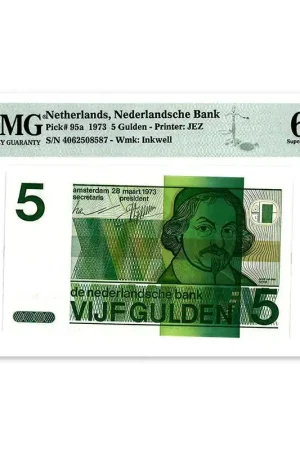 Wysoka jakość 5 Gulden "Vondel" 1973 PMG 67