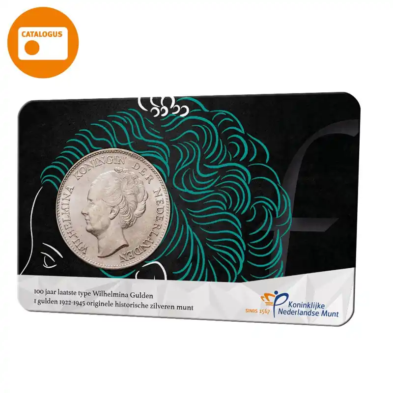 Najlepsza cena 100 jaar laatste type Wilhelmina-gulden in coincard