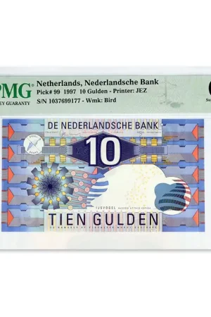 10 Gulden "IJsvogel" 1997 PMG 68 Szybka dostawa