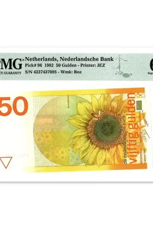 50 Gulden "Zonnebloem" 1982 PMG 68 Premium