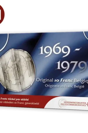 Wyprzedaż België Munt 10 Frank België 1969-1979 WOKKEL in coincard FR