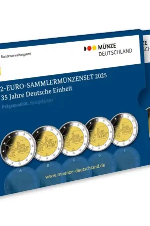 Duitsland 2 Euro Set "Duitse Eenheid" 2025 Proof Autentyczny