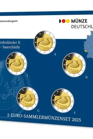 Duitsland 2 Euro Set "Saarland" 2025 BU Szybka dostawa
