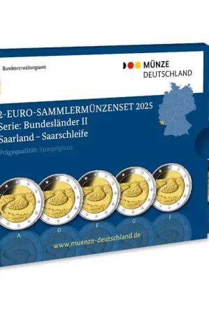 Duitsland 2 Euro Set "Saarland" 2025 Proof Rabat