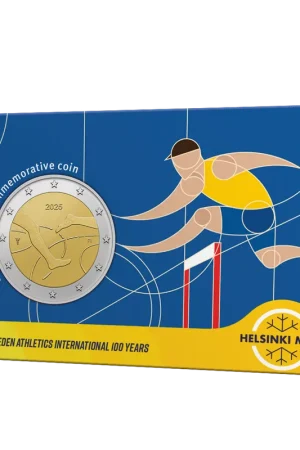 Nowość Finland 2 Euro “Finland-Sweden Athletics International 100 years” 2025 – BU-kwaliteit in coincard (EN)